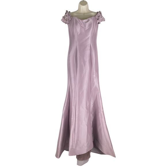 Terani Couture Floral Off Shoulder Long Gown Mauve Size 4 2021E2799 - Picture 3 of 12